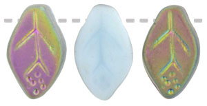 Leaves 12 x 7mm : Matte - Opaque Powder Blue - Vitral