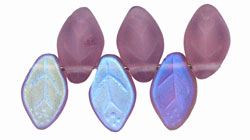 Leaves 12 x 7mm : Matte - Med Amethyst AB