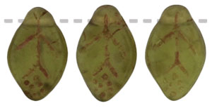 Leaves 12 x 7mm : Matte - Olivine - Picasso
