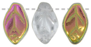 Leaves 12 x 7mm : Crystal - Vitral