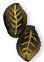 Leaves 14 x 9mm : Smoky Topaz - Gold Inlay