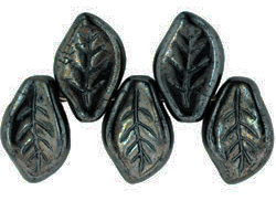Leaves 14 x 9mm : Hematite