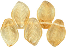 Leaves 14 x 9mm : Luster - Transparent Champagne