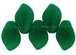 Leaves 14 x 9mm : Milky Emerald