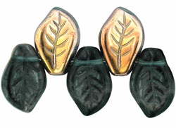 Leaves 14 x 9mm: Bronze - Montana Blue