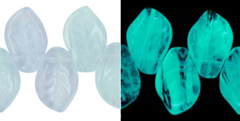 Leaves 14 x 9mm : Glow in the Dark - Alexandrite