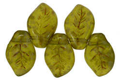 Leaves 14 x 9mm : Matte - Olivine - Picasso