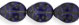 Ladybugs 9 x 7mm : Tanzanite - Black Inlay