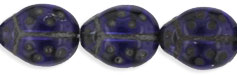 Ladybugs 9 x 7mm : Tanzanite - Black Inlay