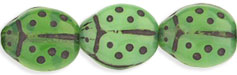 Ladybugs 9 x 7mm : Milky Dk Peridot