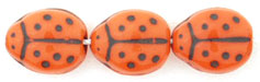Ladybugs 9 x 7mm : Opaque Orange