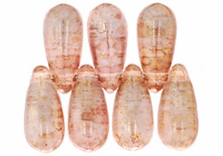 Tear Drops 10 x 5mm : Luster - Transparent Topaz/Pink