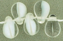 Tear Drops - Silver 6 x 4mm : Crystal/White