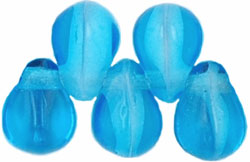 Tear Drops 6 x 4mm : Capri Blue/White