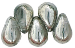 Tear Drops - Silver 6 x 4mm : Silver - 1/2 Coat