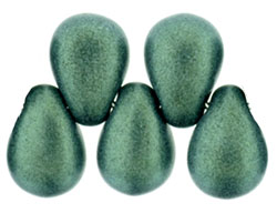 Tear Drops 6 x 4mm : Metallic Suede - Lt Green