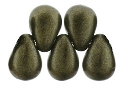 Tear Drops 6 x 4mm : Metallic Suede - Dk Green