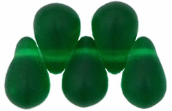 Tear Drops 6 x 4mm : Matte - Green Emerald