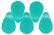 Tear Drops 6 x 4mm : Matte - Teal