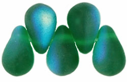 Tear Drops 6 x 4mm : Matte - Green Emerald AB