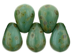 Tear Drops 6 x 4mm : Opaque Turquoise - Picasso