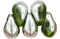 Tear Drops - Silver 6/4mm : Olivine