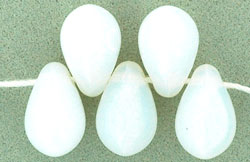 Lg. Tear Drops 8 x 6mm : Milky White