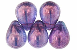Lg. Tear Drops 8 x 6mm : Luster - Transparent Denim Blue
