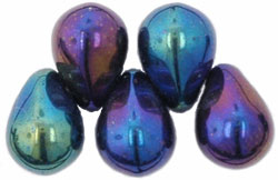 Lg. Tear Drops 8 x 6mm : Iris - Blue