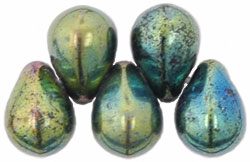 Lg. Tear Drops 8 x 6mm : Iris - Green
