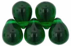 Lg. Tear Drops 8 x 6mm : Green Emerald