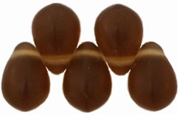 Lg. Tear Drops 8 x 6mm : Matte - Smoky Topaz