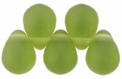 Lg. Tear Drops 8 x 6mm : Matte - Olivine