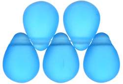 Lg. Tear Drops 8 x 6mm : Matte - Aquamarine