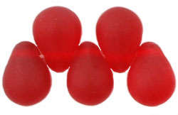 Lg. Tear Drops 8 x 6mm : Matte - Siam Ruby