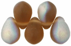 Lg. Tear Drops 8 x 6mm : Matte - Smoky Topaz AB