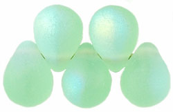 Lg. Tear Drops 8 x 6mm : Matte - Peridot AB