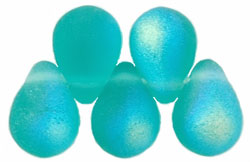 Lg. Tear Drops 8 x 6mm : Matte - Teal AB