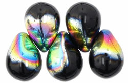 Lg. Tear Drops 8 x 6mm : Jet - Vitral