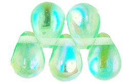 Lg. Tear Drops 8 x 6mm : Peridot AB