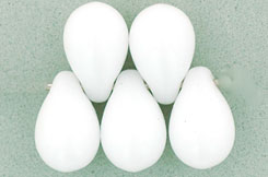Lg. Tear Drops 9 x 6mm : Opaque White