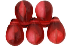 Lg. Tear Drops 9 x 6mm : Pearl/Fuchsia