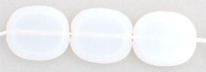 Oval Window Beads 14 x 12mm : Milky White