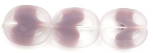 Oval Window Beads 14 x 12mm : Amethyst/Crystal