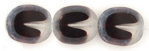 Oval Window Beads 14 x 12mm : Crystal/Amethyst