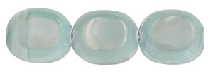 Oval Window Beads 14 x 12mm : Opaque Green/Mauve