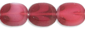 Oval Window Beads 14 x 12mm : Pearl/Fuchsia