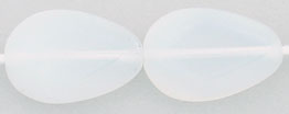 Drop Window Beads 18 x 12mm : Milky White