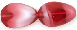 Drop Window Beads 18 x 12mm :Pearl/Fuchsia