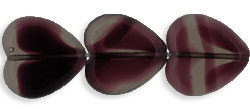 Heart Window Beads 15 x 15mm: Black Diamond/Amethyst